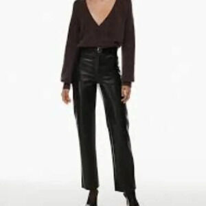 Wilfred  The Melina Pant High-waisted Vegan Leather Black 16